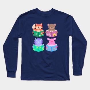 Animals with books Parts 1-4 Long Sleeve T-Shirt